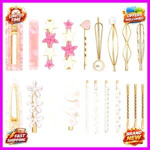 20-Pack Pearl Hair Clips Set for Women and Girls, Wedding and Party Accessories